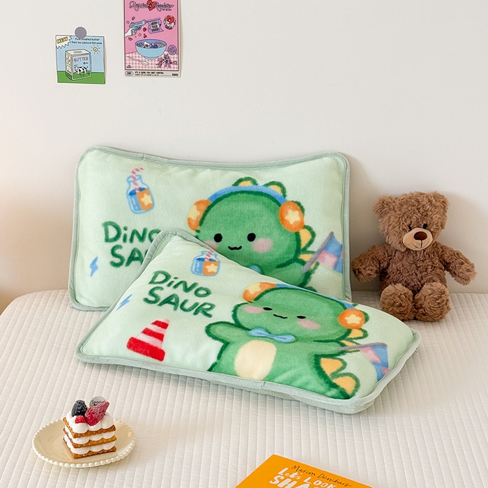 91家纺网 家纺一手货源 找家纺 嗨生活 2025年原创大版牛奶绒枕套 枕芯 儿童枕套 枕芯 幼儿园枕套枕芯 牛奶绒-恐龙宝宝