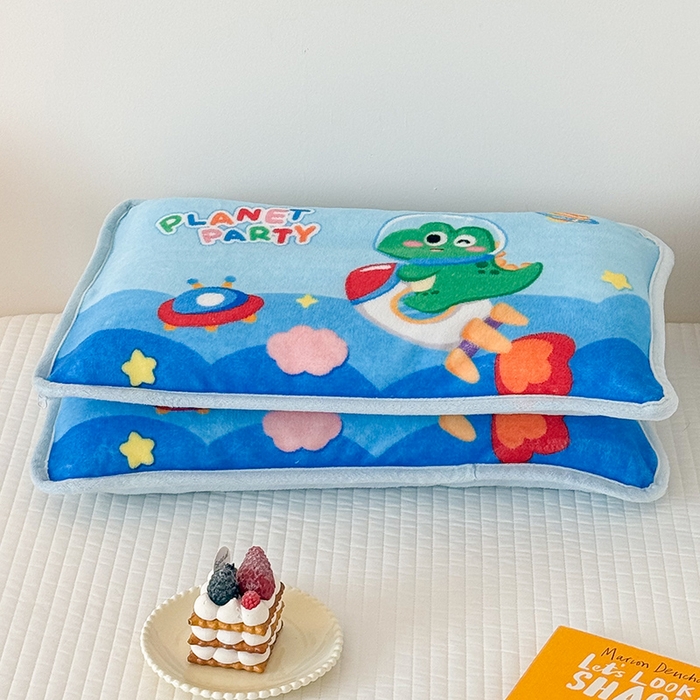 91家纺网 家纺一手货源 找家纺 嗨生活 2025年原创大版牛奶绒枕套 枕芯 儿童枕套 枕芯 幼儿园枕套枕芯 牛奶绒-恐龙派对