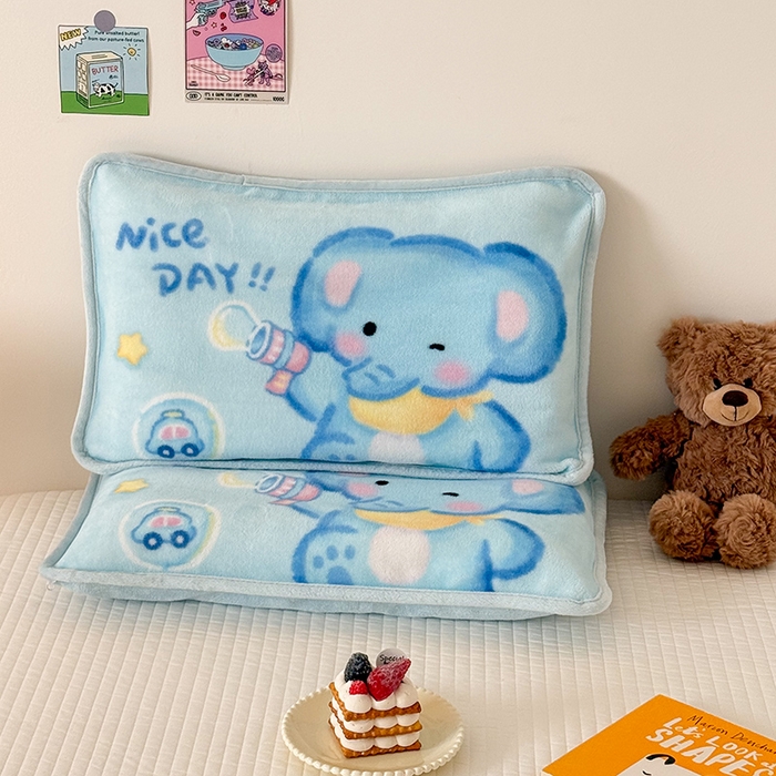 91家纺网 家纺一手货源 找家纺 嗨生活 2025年原创大版牛奶绒枕套 枕芯 儿童枕套 枕芯 幼儿园枕套枕芯 牛奶绒-快乐小象