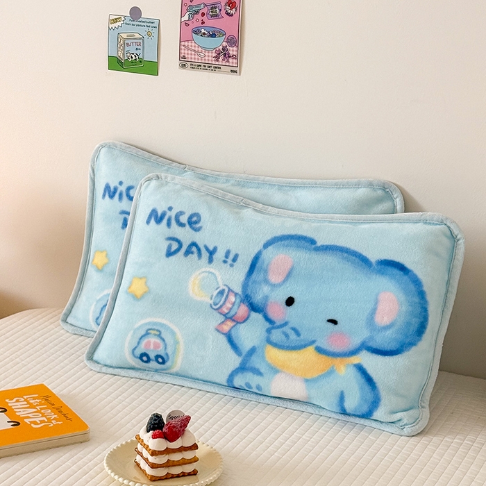 91家纺网 家纺一手货源 找家纺 嗨生活 2025年原创大版牛奶绒枕套 枕芯 儿童枕套 枕芯 幼儿园枕套枕芯 牛奶绒-快乐小象