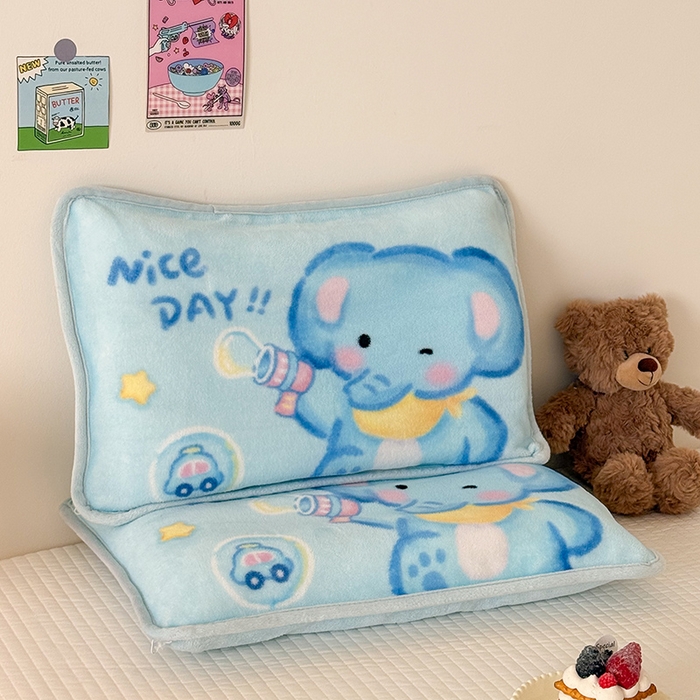 91家纺网 家纺一手货源 找家纺 嗨生活 2025年原创大版牛奶绒枕套 枕芯 儿童枕套 枕芯 幼儿园枕套枕芯 牛奶绒-快乐小象