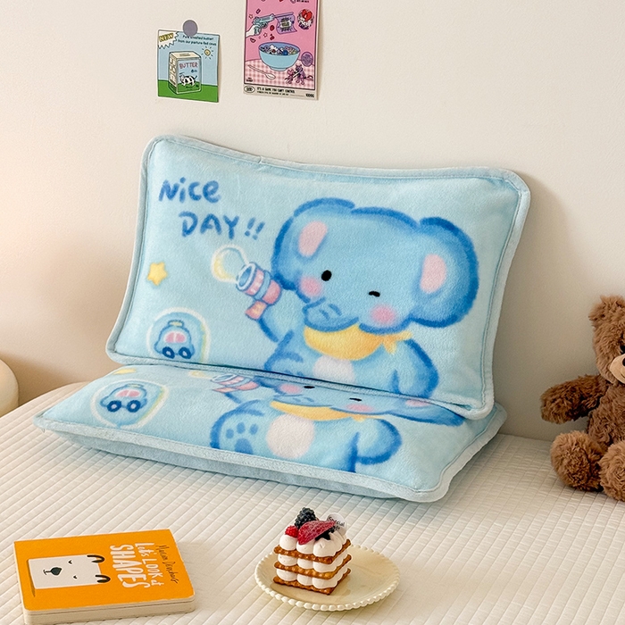 91家纺网 家纺一手货源 找家纺 嗨生活 2025年原创大版牛奶绒枕套 枕芯 儿童枕套 枕芯 幼儿园枕套枕芯 牛奶绒-快乐小象