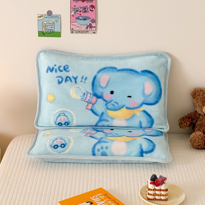 91家纺网 家纺一手货源 找家纺 嗨生活 2025年原创大版牛奶绒枕套 枕芯 儿童枕套 枕芯 幼儿园枕套枕芯 牛奶绒-快乐小象
