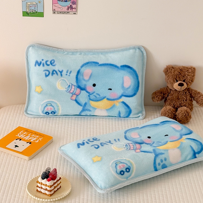 91家纺网 家纺一手货源 找家纺 嗨生活 2025年原创大版牛奶绒枕套 枕芯 儿童枕套 枕芯 幼儿园枕套枕芯 牛奶绒-快乐小象