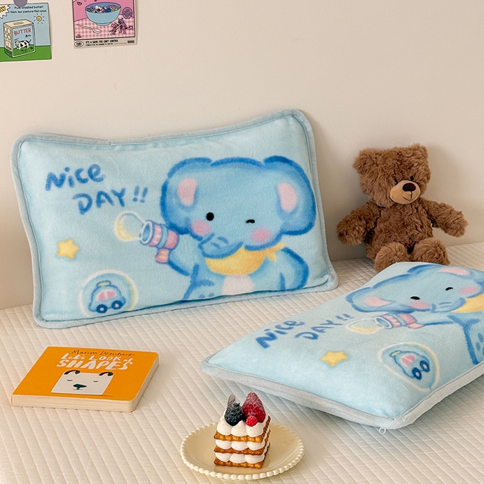 91家纺网 家纺一手货源 找家纺 嗨生活 2025年原创大版牛奶绒枕套 枕芯 儿童枕套 枕芯 幼儿园枕套枕芯 牛奶绒-快乐小象