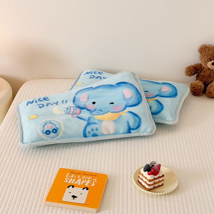 91家纺网 家纺一手货源 找家纺 嗨生活 2025年原创大版牛奶绒枕套 枕芯 儿童枕套 枕芯 幼儿园枕套枕芯 牛奶绒-快乐小象