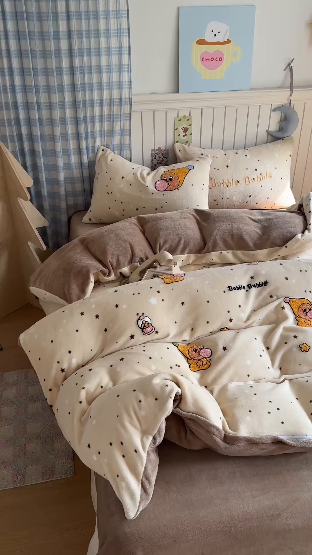 91家纺网 家纺一手货源 找家纺 潘朵拉家纺 2025新款A类牛奶绒毛巾绣系列四件套 星梦泡仔