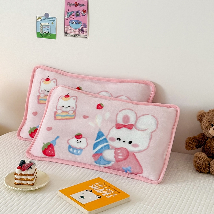 91家纺网 家纺一手货源 找家纺 嗨生活 2025年原创大版牛奶绒枕套 枕芯 儿童枕套 枕芯 幼儿园枕套枕芯 牛奶绒-萌小兔