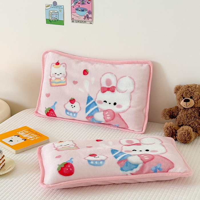 91家纺网 家纺一手货源 找家纺 嗨生活 2025年原创大版牛奶绒枕套 枕芯 儿童枕套 枕芯 幼儿园枕套枕芯 牛奶绒-萌小兔