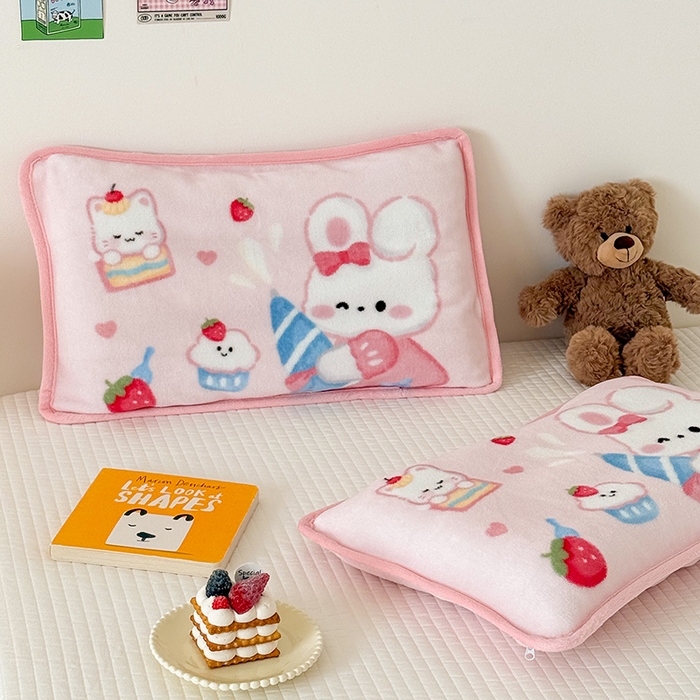 91家纺网 家纺一手货源 找家纺 嗨生活 2025年原创大版牛奶绒枕套 枕芯 儿童枕套 枕芯 幼儿园枕套枕芯 牛奶绒-萌小兔