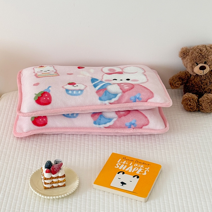 91家纺网 家纺一手货源 找家纺 嗨生活 2025年原创大版牛奶绒枕套 枕芯 儿童枕套 枕芯 幼儿园枕套枕芯 牛奶绒-萌小兔