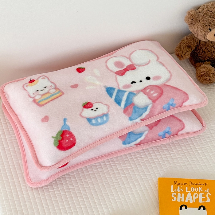 91家纺网 家纺一手货源 找家纺 嗨生活 2025年原创大版牛奶绒枕套 枕芯 儿童枕套 枕芯 幼儿园枕套枕芯 牛奶绒-萌小兔