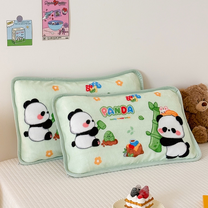 91家纺网 家纺一手货源 找家纺 嗨生活 2025年原创大版牛奶绒枕套 枕芯 儿童枕套 枕芯 幼儿园枕套枕芯 牛奶绒-熊猫之家