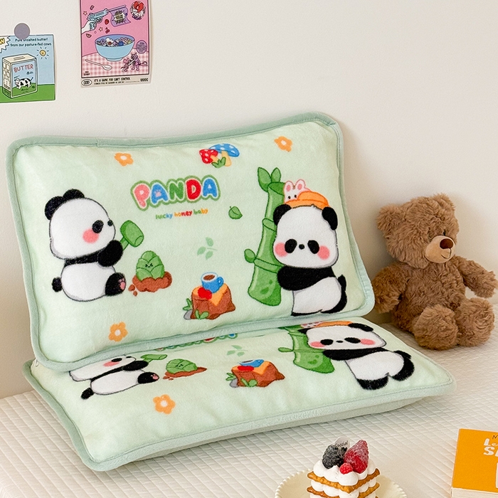 91家纺网 家纺一手货源 找家纺 嗨生活 2025年原创大版牛奶绒枕套 枕芯 儿童枕套 枕芯 幼儿园枕套枕芯 牛奶绒-熊猫之家