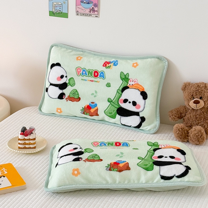 91家纺网 家纺一手货源 找家纺 嗨生活 2025年原创大版牛奶绒枕套 枕芯 儿童枕套 枕芯 幼儿园枕套枕芯 牛奶绒-熊猫之家