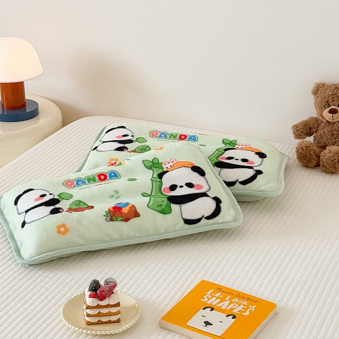 91家纺网 家纺一手货源 找家纺 嗨生活 2025年原创大版牛奶绒枕套 枕芯 儿童枕套 枕芯 幼儿园枕套枕芯 牛奶绒-熊猫之家