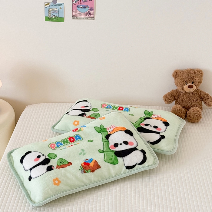 91家纺网 家纺一手货源 找家纺 嗨生活 2025年原创大版牛奶绒枕套 枕芯 儿童枕套 枕芯 幼儿园枕套枕芯 牛奶绒-熊猫之家