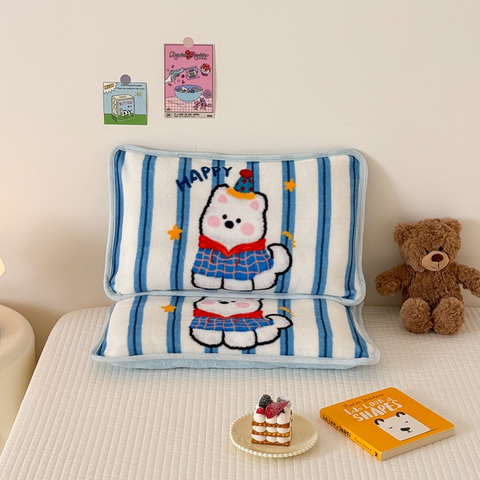 91家纺网 家纺一手货源 找家纺 嗨生活 2025年原创大版牛奶绒枕套 枕芯 儿童枕套 枕芯 幼儿园枕套枕芯 牛奶绒-雪地狗