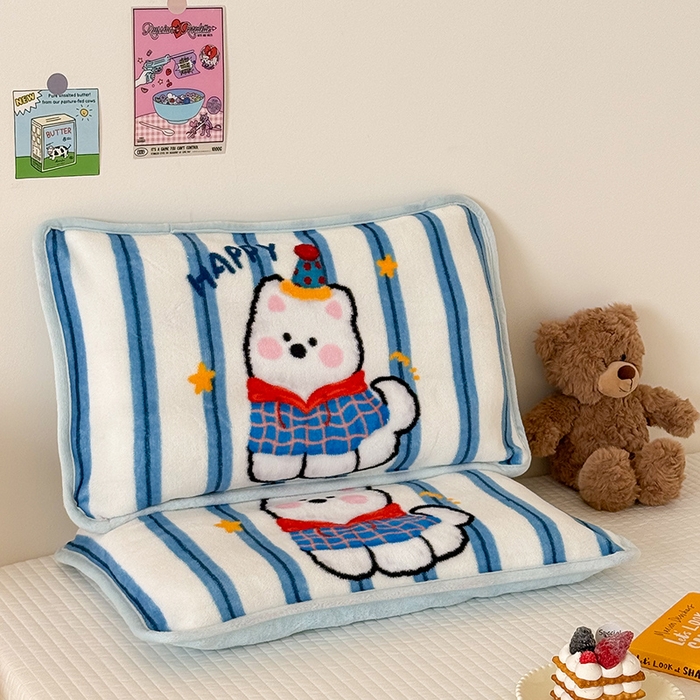 91家纺网 家纺一手货源 找家纺 嗨生活 2025年原创大版牛奶绒枕套 枕芯 儿童枕套 枕芯 幼儿园枕套枕芯 牛奶绒-雪地狗