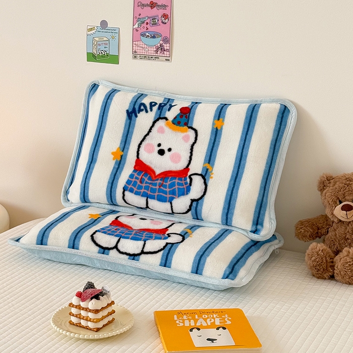 91家纺网 家纺一手货源 找家纺 嗨生活 2025年原创大版牛奶绒枕套 枕芯 儿童枕套 枕芯 幼儿园枕套枕芯 牛奶绒-雪地狗