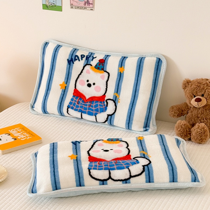 91家纺网 家纺一手货源 找家纺 嗨生活 2025年原创大版牛奶绒枕套 枕芯 儿童枕套 枕芯 幼儿园枕套枕芯 牛奶绒-雪地狗