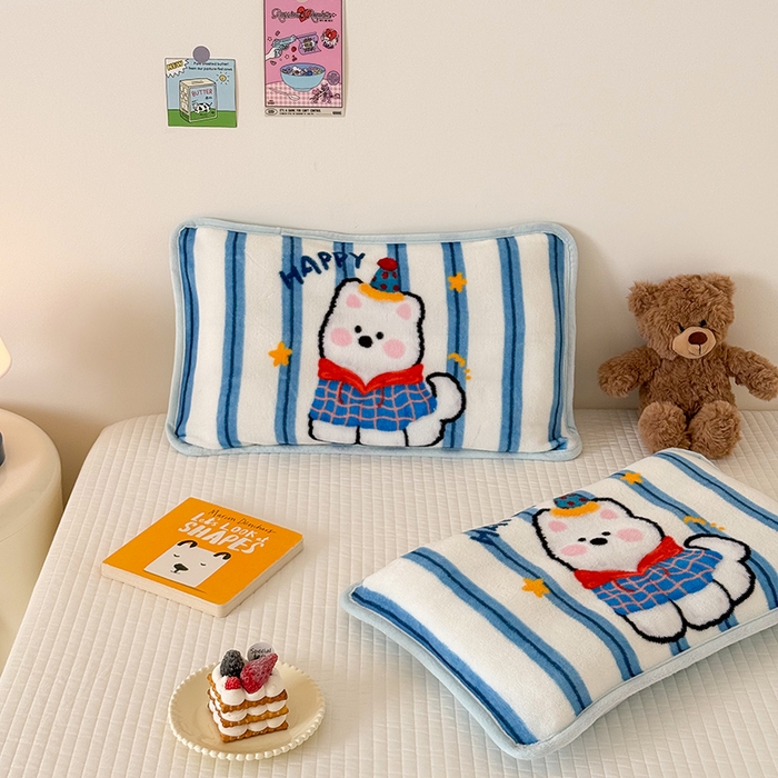 91家纺网 家纺一手货源 找家纺 嗨生活 2025年原创大版牛奶绒枕套 枕芯 儿童枕套 枕芯 幼儿园枕套枕芯 牛奶绒-雪地狗