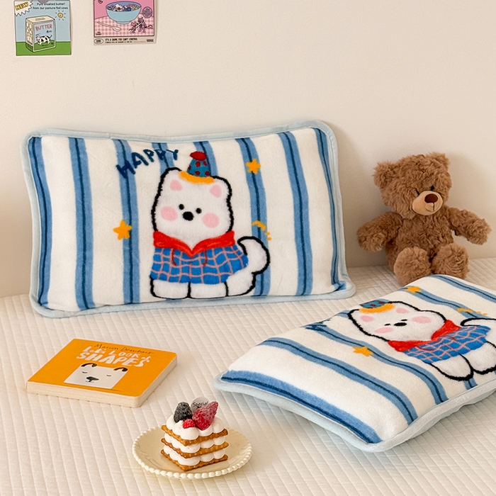 91家纺网 家纺一手货源 找家纺 嗨生活 2025年原创大版牛奶绒枕套 枕芯 儿童枕套 枕芯 幼儿园枕套枕芯 牛奶绒-雪地狗