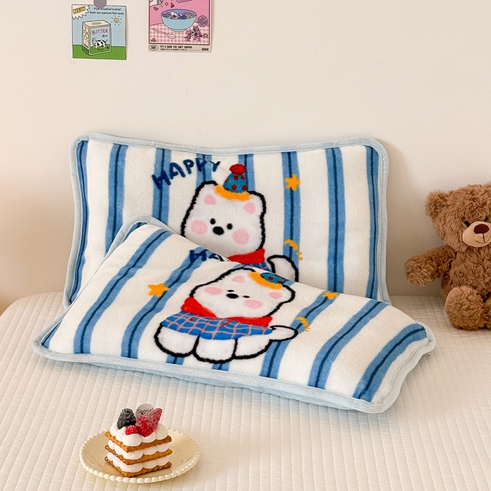 91家纺网 家纺一手货源 找家纺 嗨生活 2025年原创大版牛奶绒枕套 枕芯 儿童枕套 枕芯 幼儿园枕套枕芯 牛奶绒-雪地狗