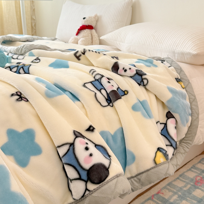 91家纺网 家纺一手货源 找家纺 （总）丹兰 双层加厚拉舍尔毛毯牛奶绒毯子结婚盖毯法兰绒垫毯