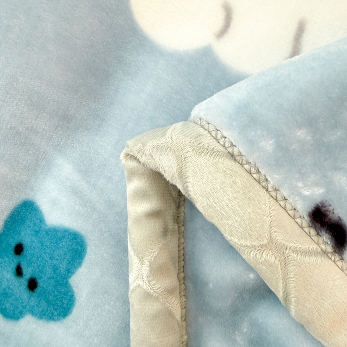 91家纺网 家纺一手货源 找家纺 丹兰 双层加厚拉舍尔毛毯牛奶绒毯子结婚盖毯法兰绒垫毯新版 75蓝色波比