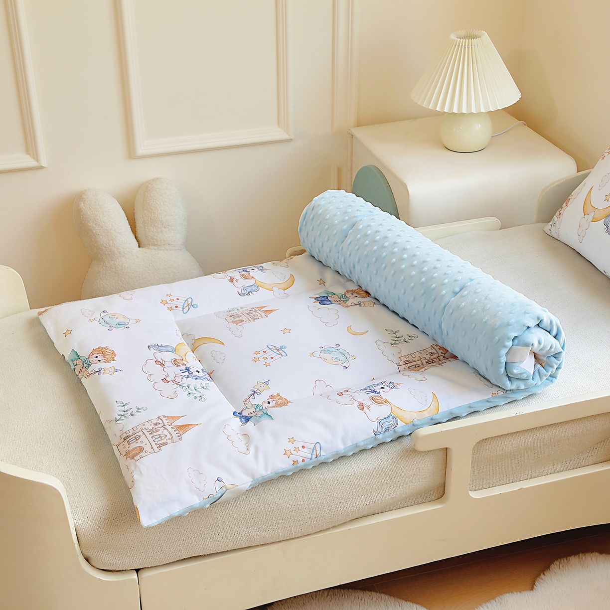 91家纺网 家纺一手货源 找家纺 （总）梵赫 2025新款新款四季款加厚全棉豆豆绒床垫幼儿园床垫儿童床垫床褥可拆洗