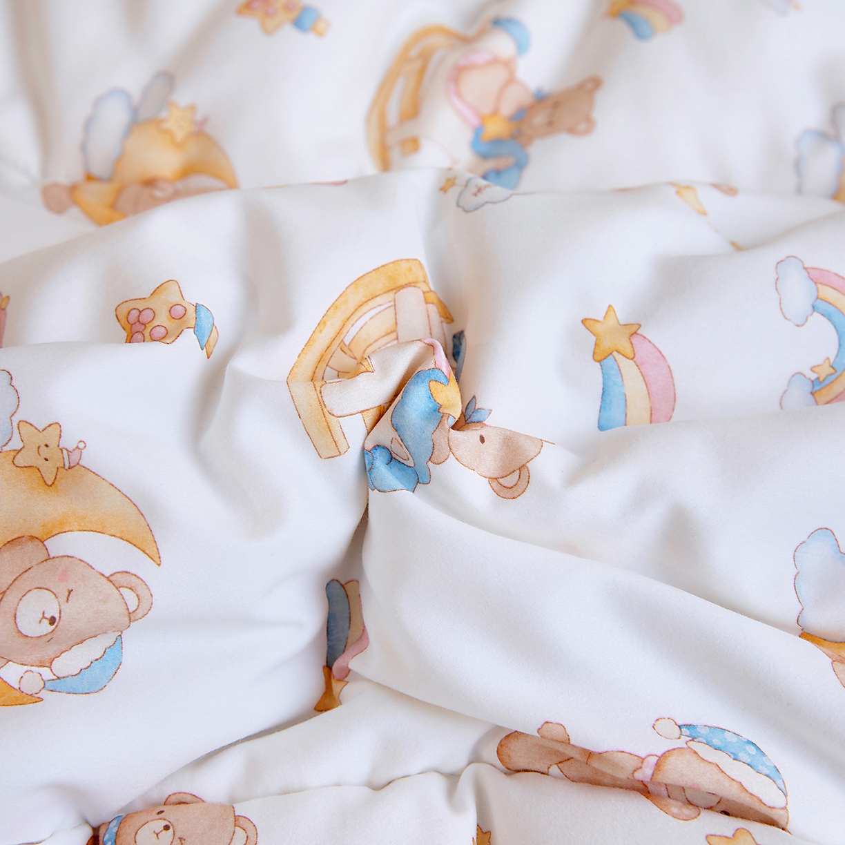 91家纺网 家纺一手货源 找家纺 梵赫 2025新款新款四季款加厚全棉豆豆绒床垫幼儿园床垫儿童床垫床褥可拆洗 木马小熊