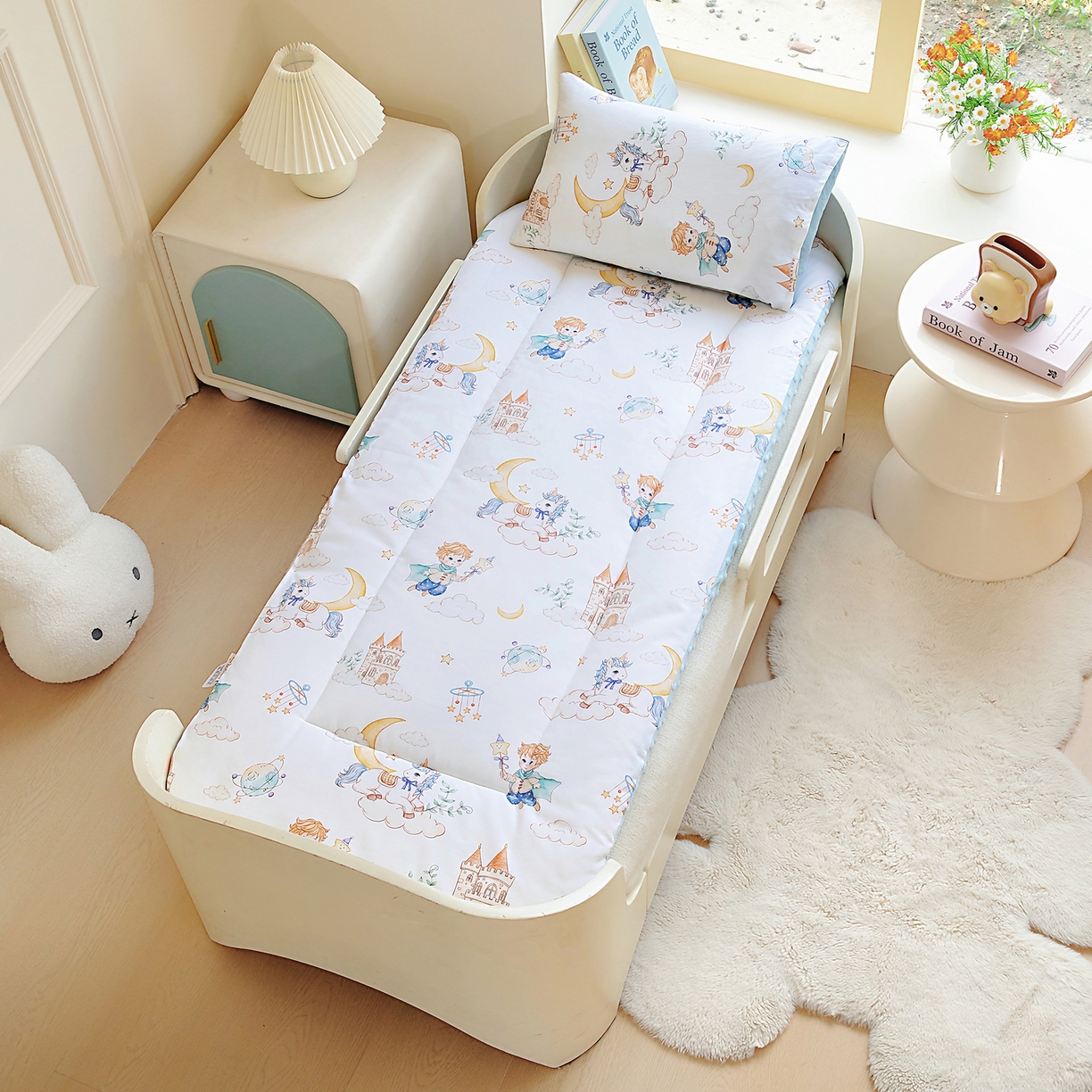 91家纺网 家纺一手货源 找家纺 梵赫 2025新款新款四季款加厚全棉豆豆绒床垫幼儿园床垫儿童床垫床褥可拆洗 城堡王子