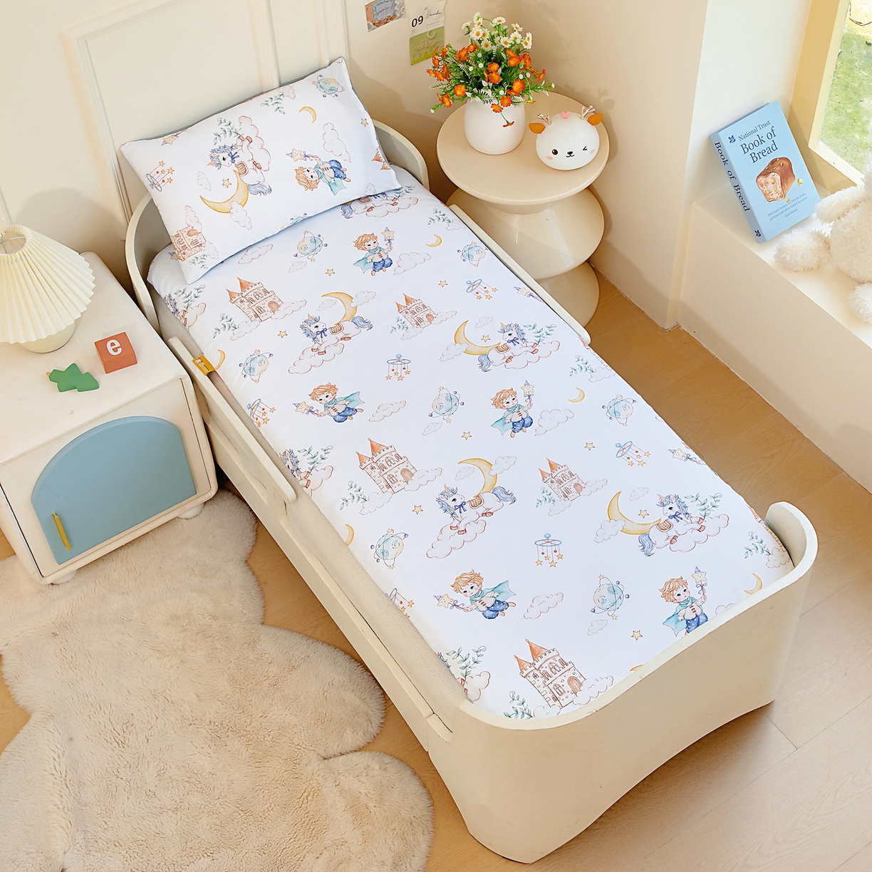 91家纺网 家纺一手货源 找家纺 梵赫 2025新款新款四季款加厚全棉豆豆绒床垫幼儿园床垫儿童床垫床褥可拆洗 城堡王子