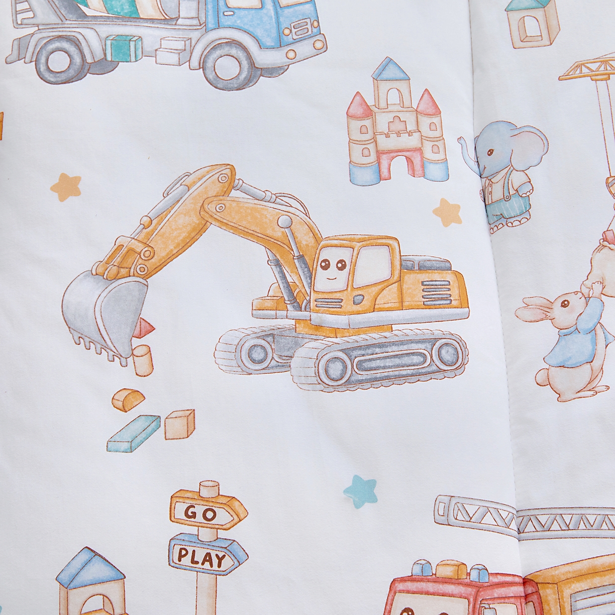 91家纺网 家纺一手货源 找家纺 梵赫 2025新款新款四季款加厚全棉豆豆绒床垫幼儿园床垫儿童床垫床褥可拆洗 卡通挖机