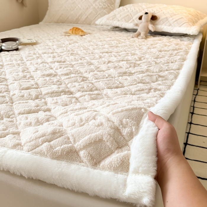 叠派家纺 2025新款塔芙绒夹棉床垫 卡其色