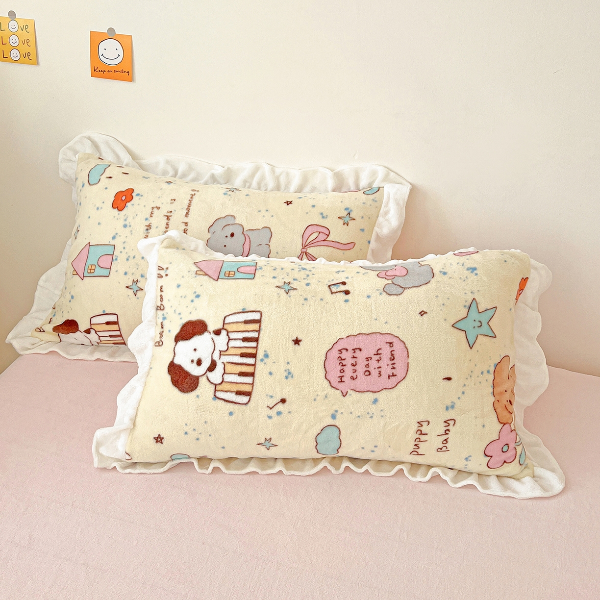 91家纺网 家纺一手货源 找家纺 （总）眷恋家纺 2025新款秋冬新品牛奶绒花边四件套