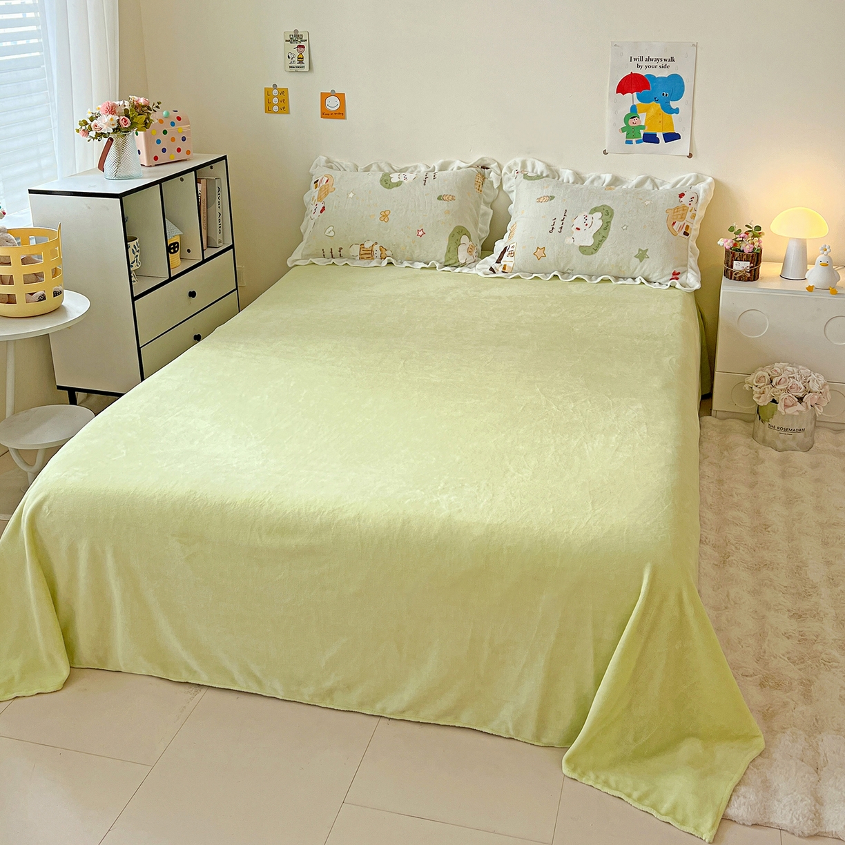 91家纺网 家纺一手货源 找家纺 眷恋家纺 2025新款秋冬新品牛奶绒花边四件套 露营日记