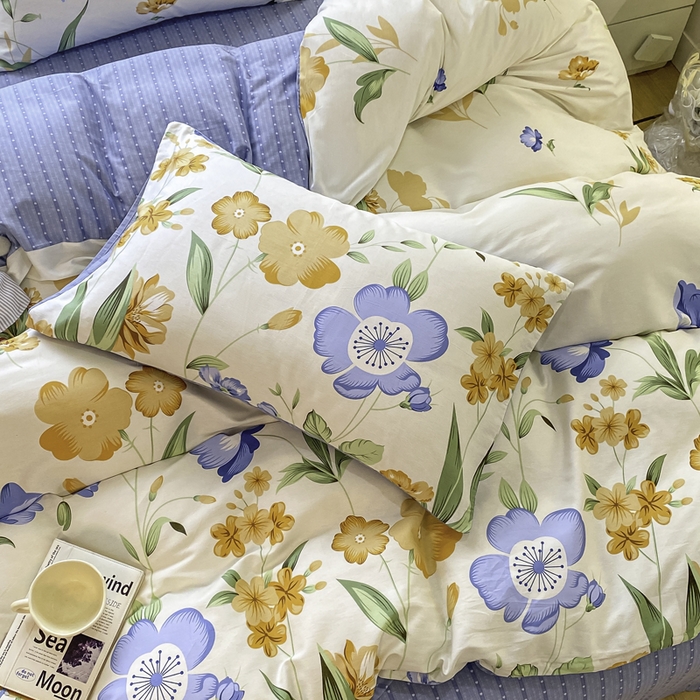 91家纺网 家纺一手货源 找家纺 红日子纺织品 2025新款12868全棉印花系列四件套 和风曼舞