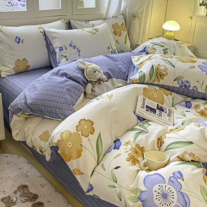 91家纺网 家纺一手货源 找家纺 红日子纺织品 2025新款12868全棉印花系列四件套 和风曼舞