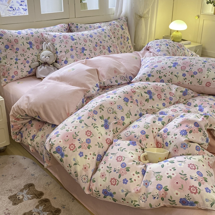 91家纺网 家纺一手货源 找家纺 红日子纺织品 2025新款12868全棉印花系列四件套 满园芬芳