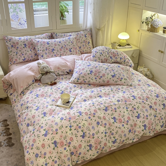 91家纺网 家纺一手货源 找家纺 红日子纺织品 2025新款12868全棉印花系列四件套 满园芬芳