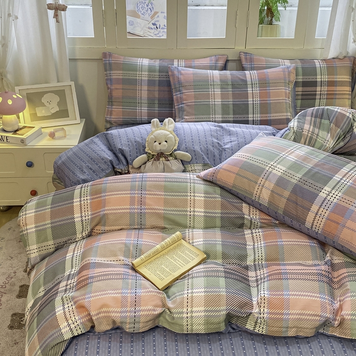 91家纺网 家纺一手货源 找家纺 红日子纺织品 2025新款12868全棉印花系列四件套 悦色格调