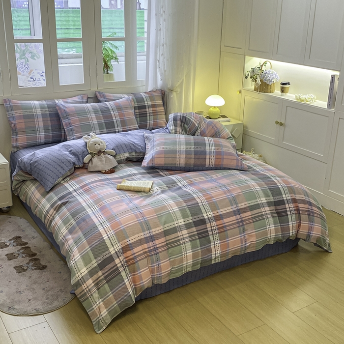 91家纺网 家纺一手货源 找家纺 红日子纺织品 2025新款12868全棉印花系列四件套 悦色格调