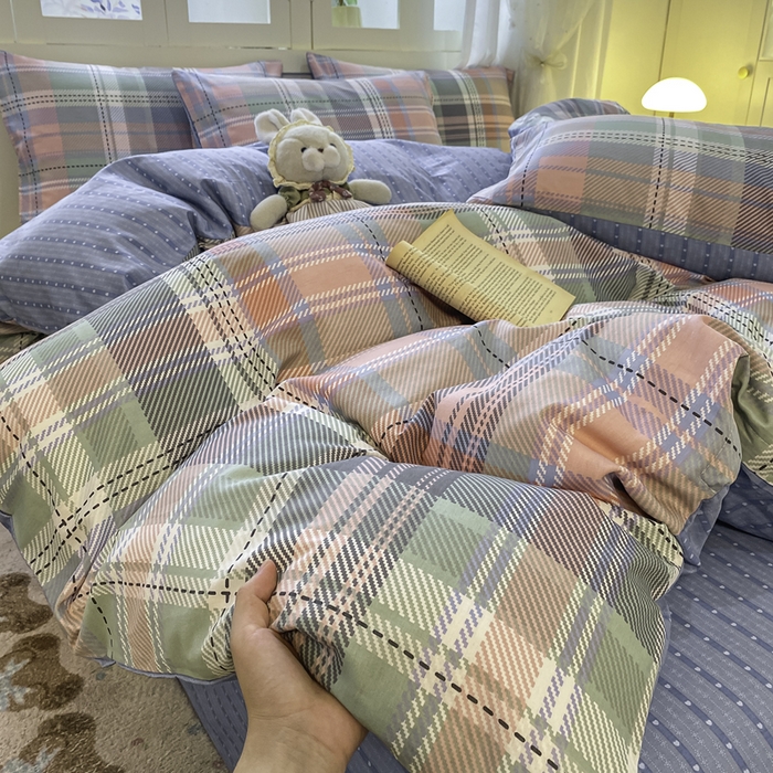 91家纺网 家纺一手货源 找家纺 红日子纺织品 2025新款12868全棉印花系列四件套 悦色格调