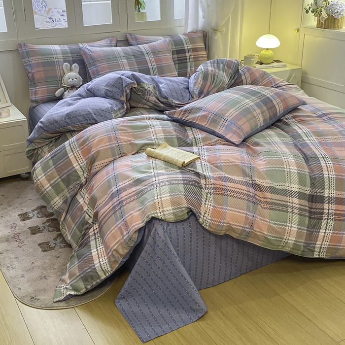 91家纺网 家纺一手货源 找家纺 红日子纺织品 2025新款12868全棉印花系列四件套 悦色格调