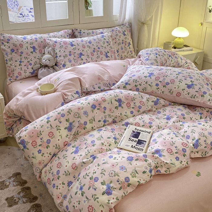 91家纺网 家纺一手货源 找家纺 红日子纺织品 2025新款12868全棉印花系列四件套 满园芬芳