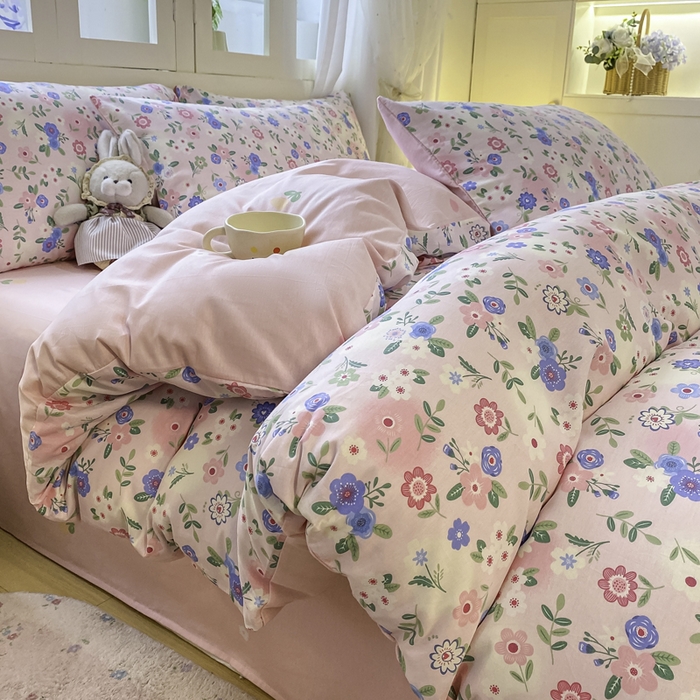 91家纺网 家纺一手货源 找家纺 红日子纺织品 2025新款A类全棉印花单被套 满园芬芳