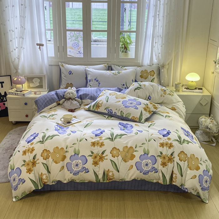 91家纺网 家纺一手货源 找家纺 红日子纺织品 2025新款A类全棉印花单被套 和风曼舞