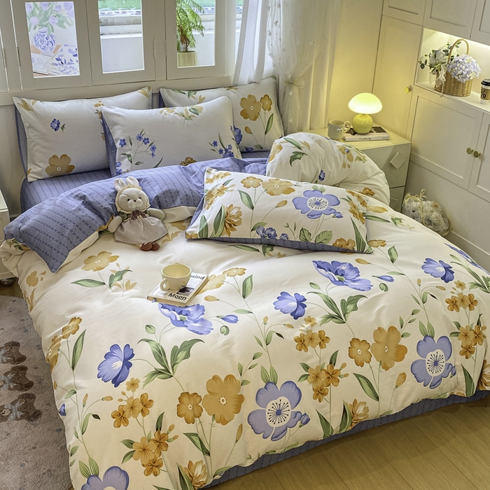 91家纺网 家纺一手货源 找家纺 红日子纺织品 2025新款A类全棉印花单被套 和风曼舞